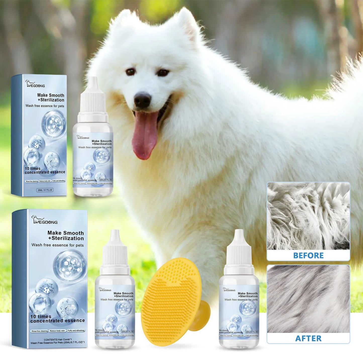 Self Cleaning Pet Brush - Spiral Comb Grooming Tool for Dogs & Cats