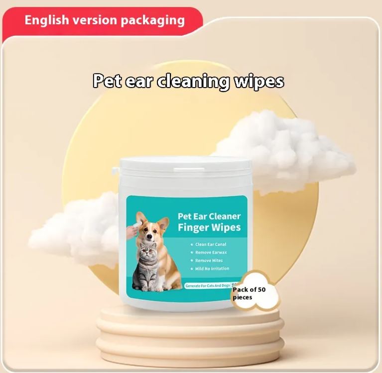 Pet Ear & Tooth Cleaning Wipes - Finger Stall Grooming Set