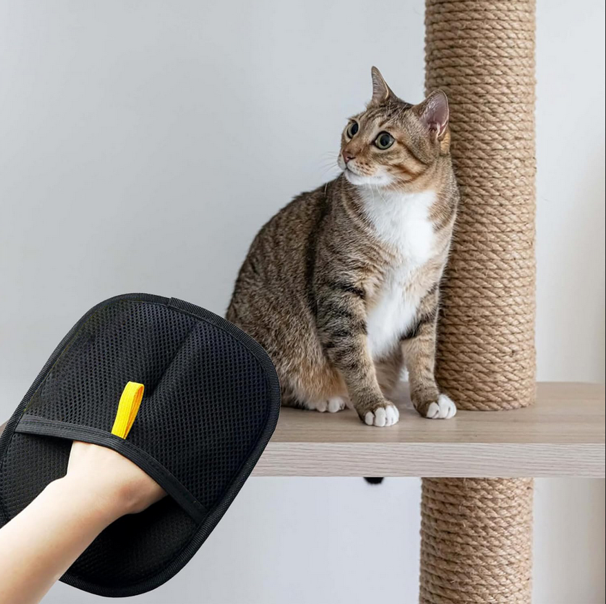 Pet Hair Removal Gloves - Silicone Grooming Mitts for Dogs & Cats