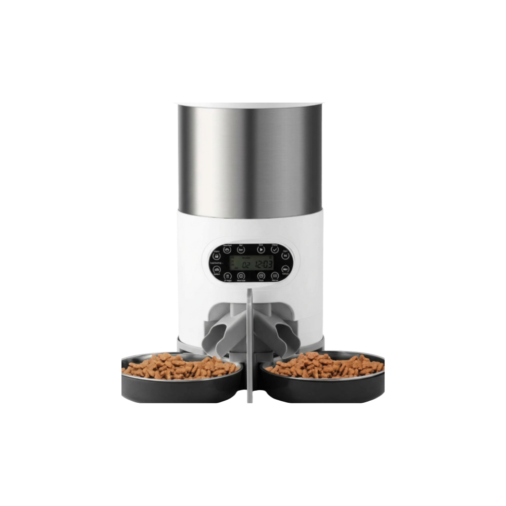 Double Meal Dispenser for Pets - Automatic Dual Feeder
