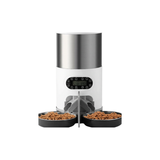 Double Meal Dispenser for Pets - Automatic Dual Feeder