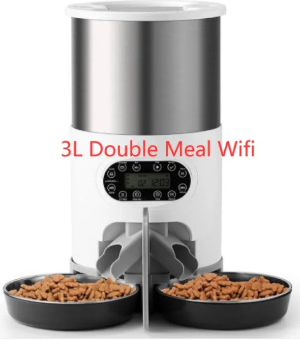 Double Meal Dispenser for Pets - Automatic Dual Feeder