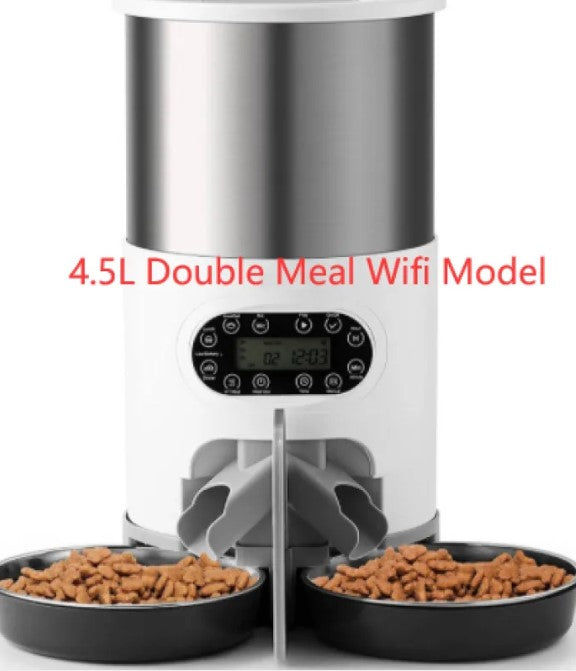 Double Meal Dispenser for Pets - Automatic Dual Feeder