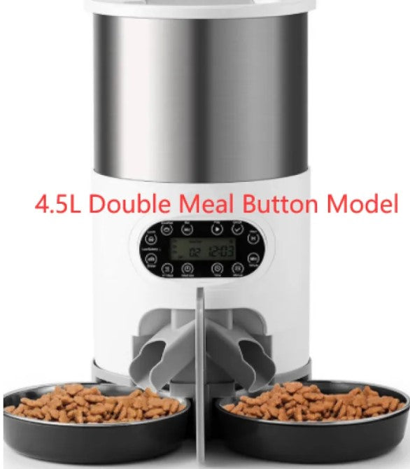 Double Meal Dispenser for Pets - Automatic Dual Feeder