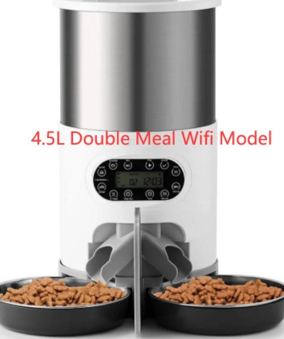 Double Meal Dispenser for Pets - Automatic Dual Feeder