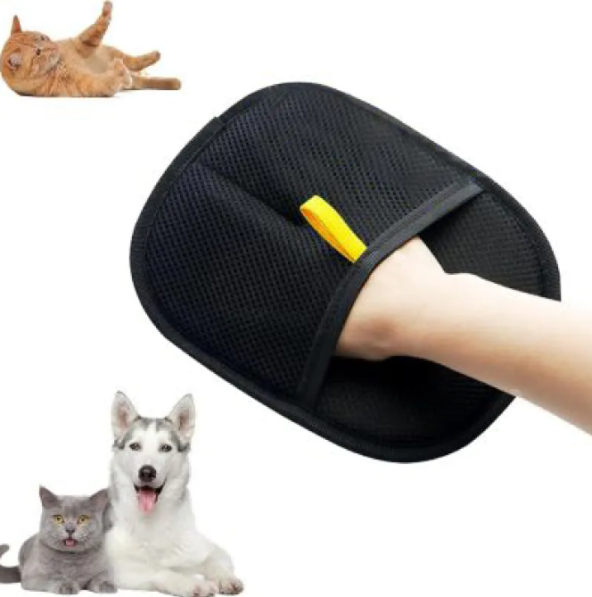 Pet Hair Removal Gloves - Silicone Grooming Mitts for Dogs & Cats