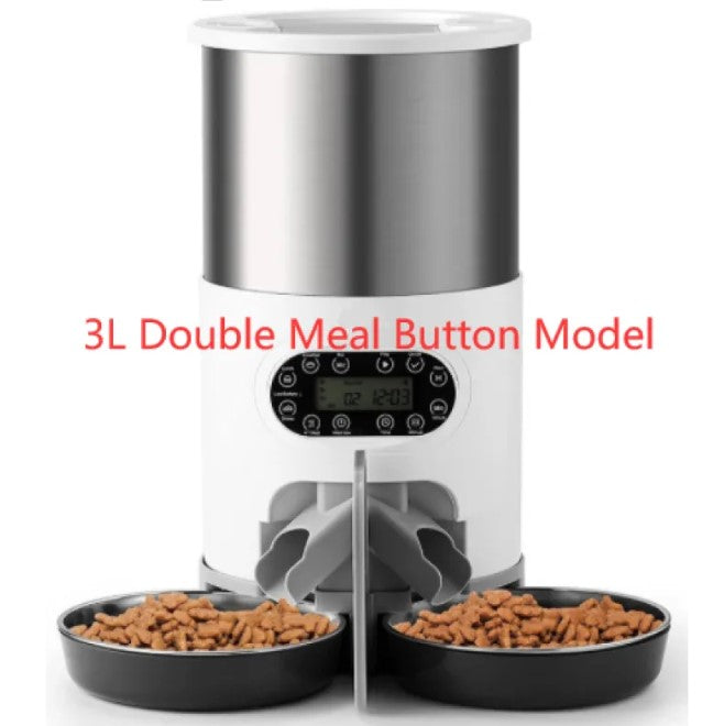 Double Meal Dispenser for Pets - Automatic Dual Feeder