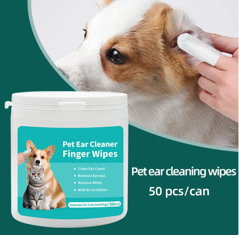 Pet Ear & Tooth Cleaning Wipes - Finger Stall Grooming Set